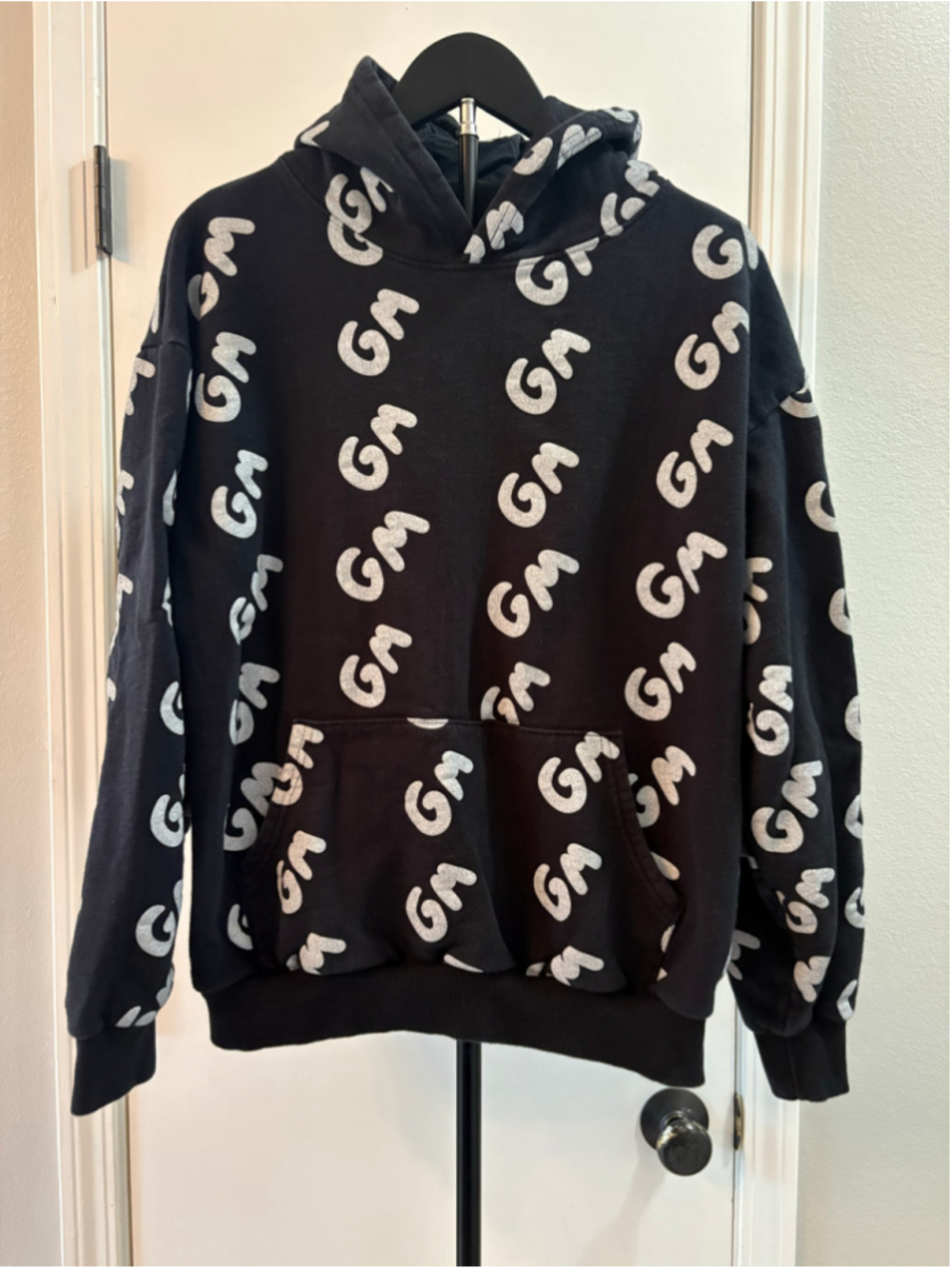 Alien Frens GM All Over Print Hoodie Pullover Size M Oversized Boxy Streetwear